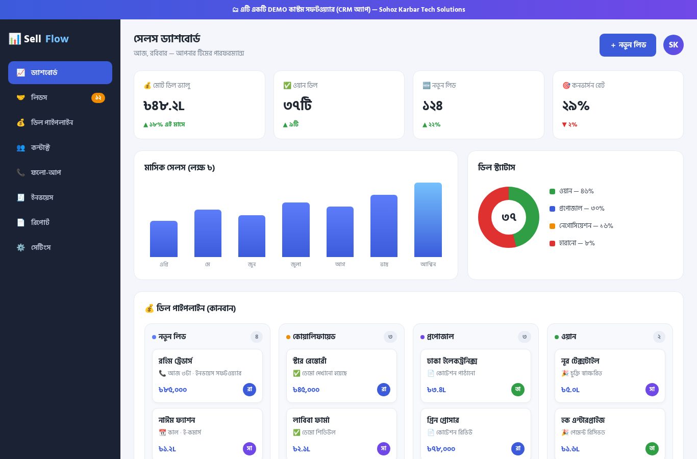 সেলস CRM সফটওয়্যার ডেমো