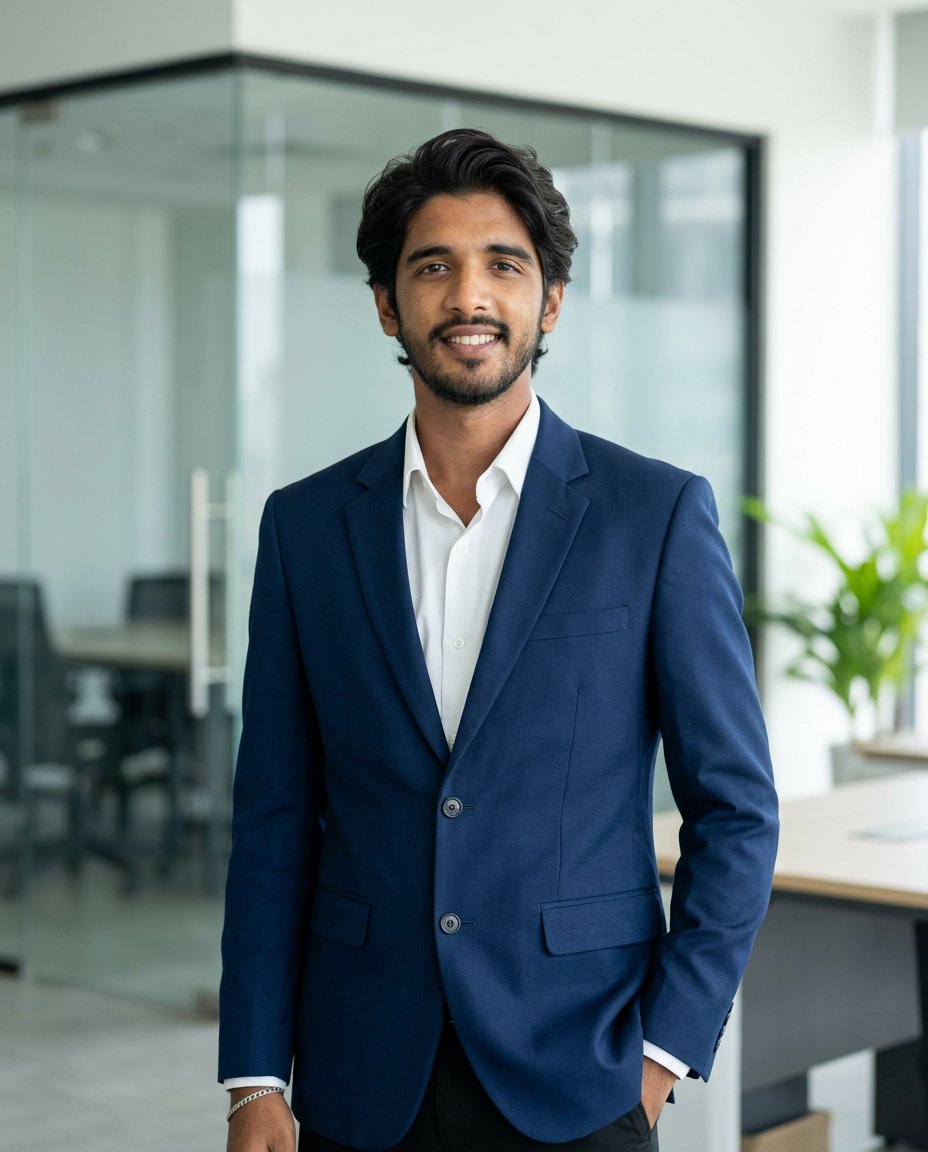 Shakil Munsi, Co-Founder of Sohoz Karbar Tech Solutions, in formal short coat at modern office
